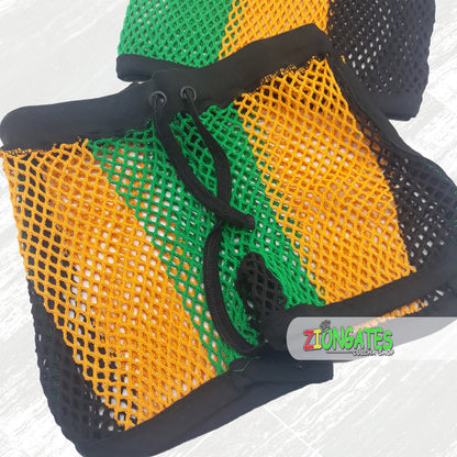 Women's 2 piece Mesh Short set - Rasta - Red Yellow and Green - Jamaica - Beach cover up