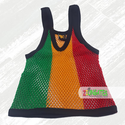 Women's 2 piece Mesh Short set - Rasta - Red Yellow and Green - Jamaica - Beach cover up
