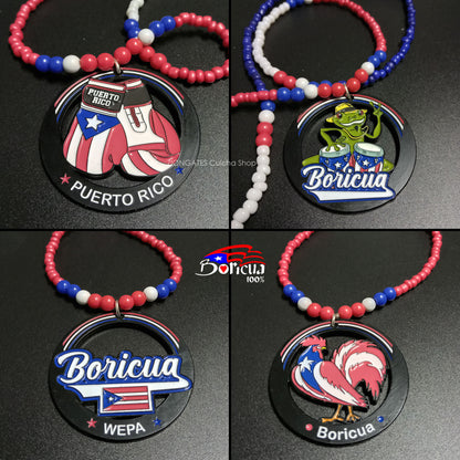 Puerto Rico Metal Necklaces - Beaded Chain