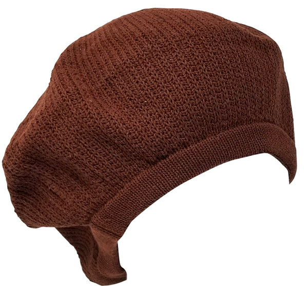 Medium Solid Brown Rastafarian Crown - rasta hats tams dread locks cap - rh005-1
