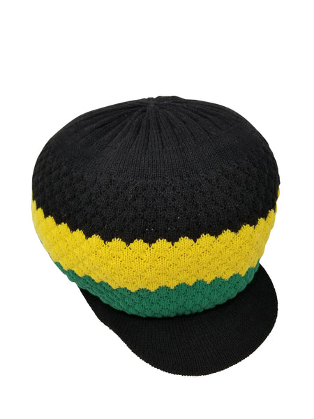 rh011 Medium 3 tone Rastafarian Crowns AKA rasta hats tams dread locks cap