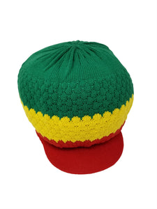 rh011 Medium 3 tone Rastafarian Crowns AKA rasta hats tams dread locks cap