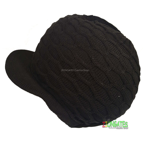 RH020-2 Large BLACK Rastafarian Crown AKA rasta hats tams dread locks cap