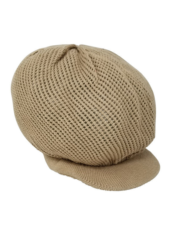 large BEIGE MESH Rastafarian Crown AKA rasta hats tams dread locks cap rh035-1