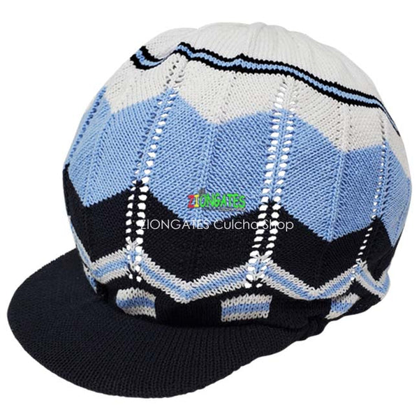 RH043 Large Rasta Hats for dreadlocks - Blue - Olive - Grey
