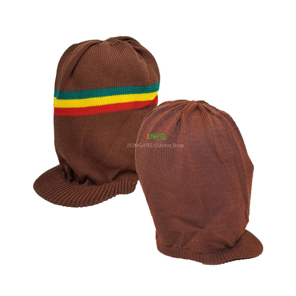RH055-10 X large Brown Rastafarian Crown AKA rasta hats tams dread caps