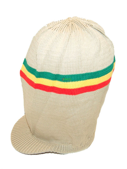 RH055-7 XLarge Beige Rastafarian Crown - rasta hats - tams - dread caps