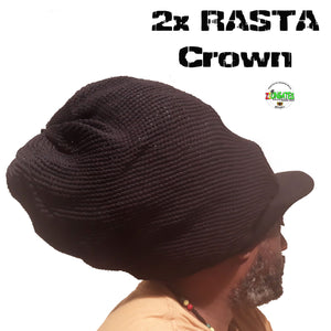 RH069-1 2X Black Mesh Rastafarian Crowns - Rasta hats dread locks cap