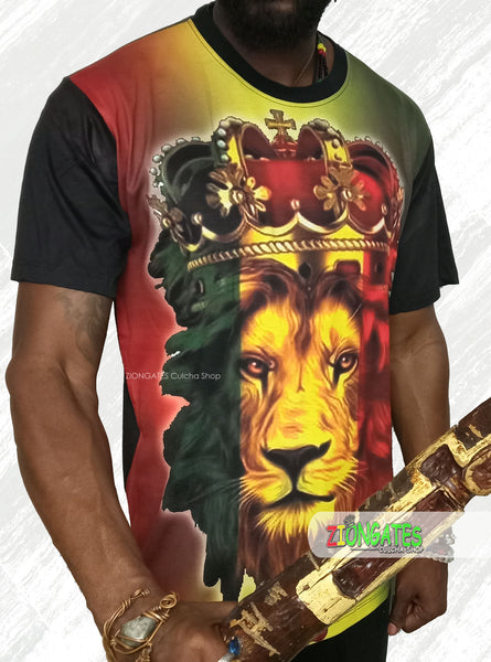 MENS Sublimation Shirt - Lion Crown - Rasta