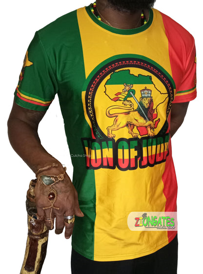 Lion of Judah Jersey - Caribbean Flag Shirts - Rasta - Ethiopia