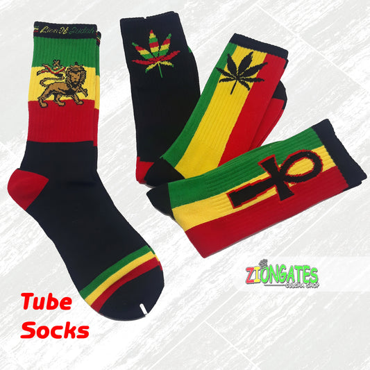 Rasta Socks - Lion of Judah - Ankh - 420 - Ganja Leaf - ETHIOPIA