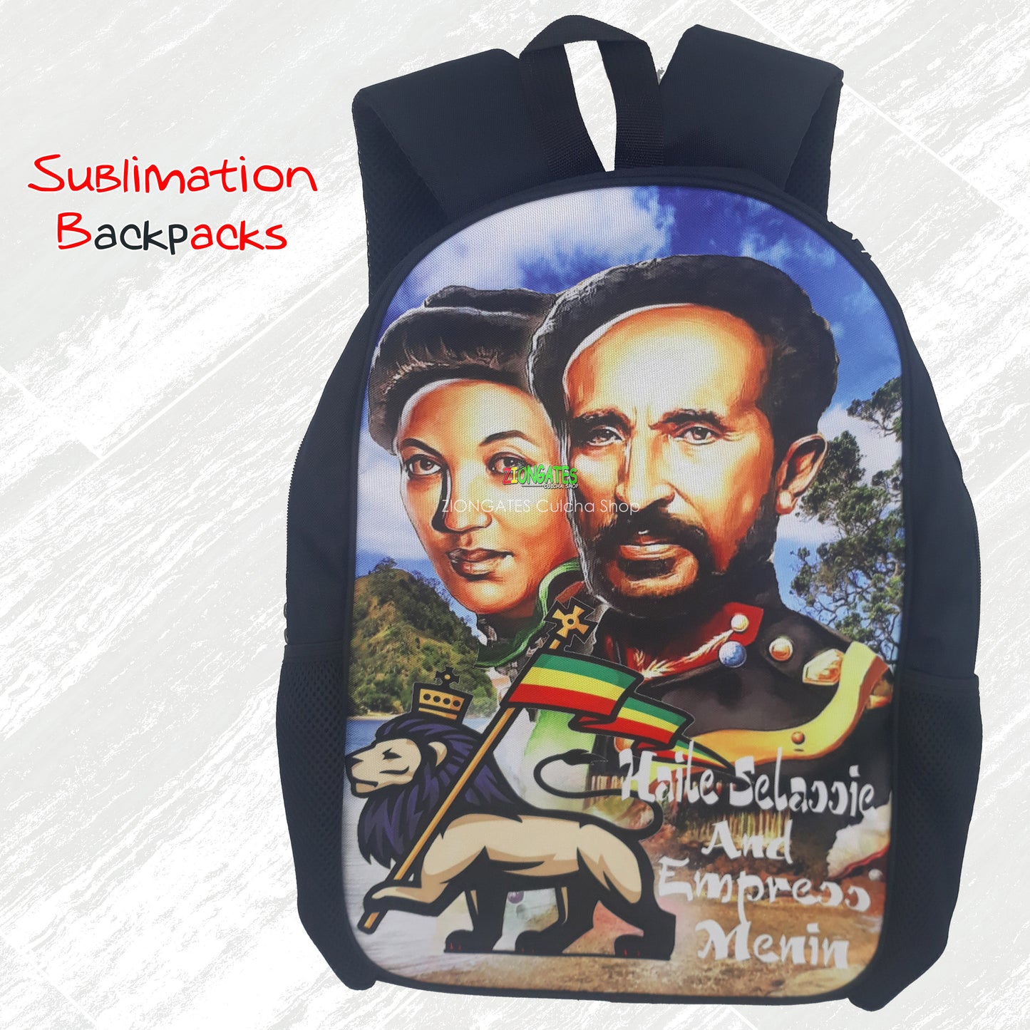 Haile Selassie back packs - Sublimation Bags - Jah Rastafari