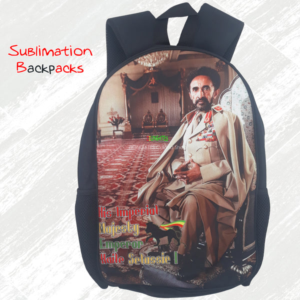Haile Selassie back packs - Sublimation Bags - Jah Rastafari