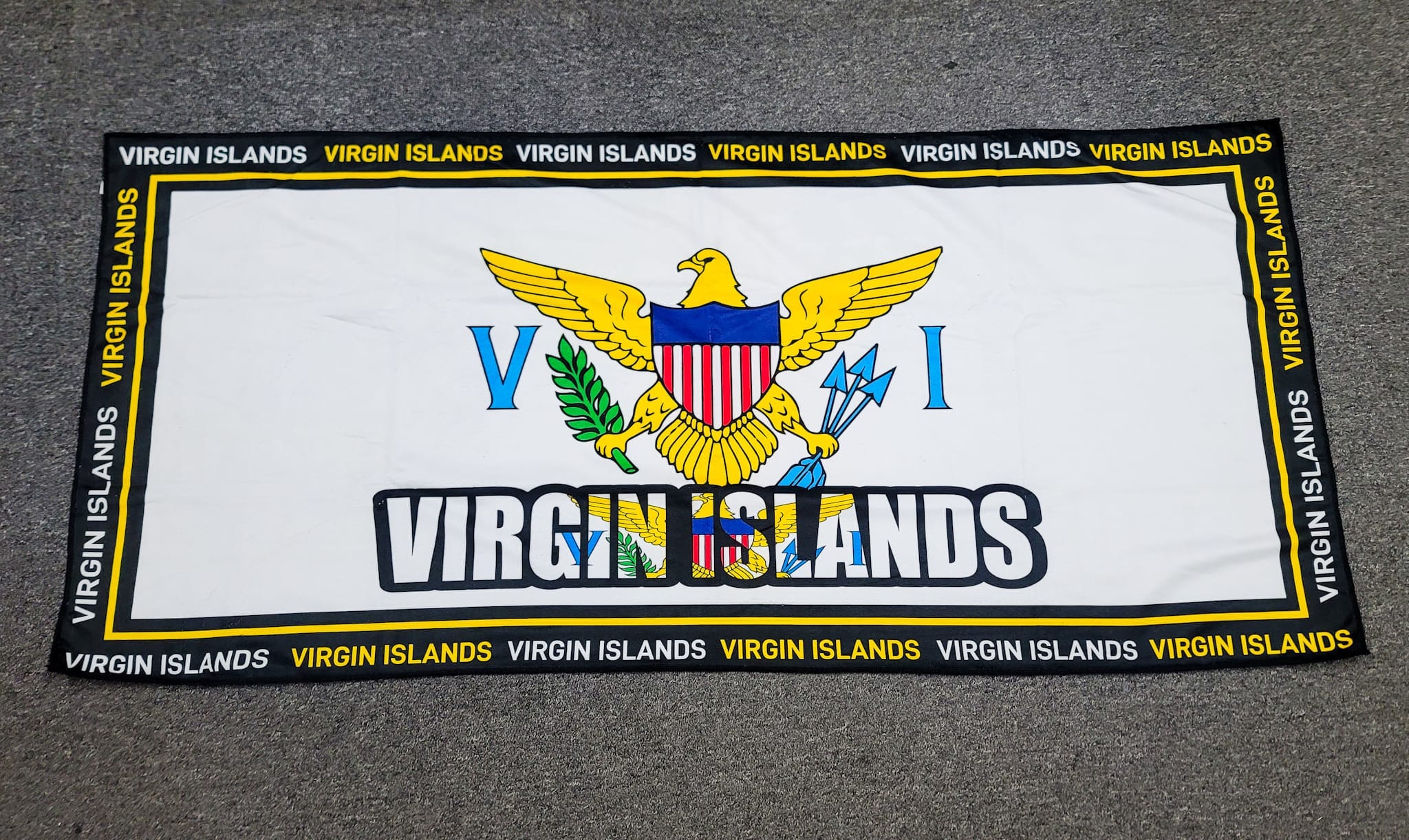 Large VIRGIN ISLANDS Beach Towel - Fete - J'ouvert - Carnival - Beach - Pool - Cruise