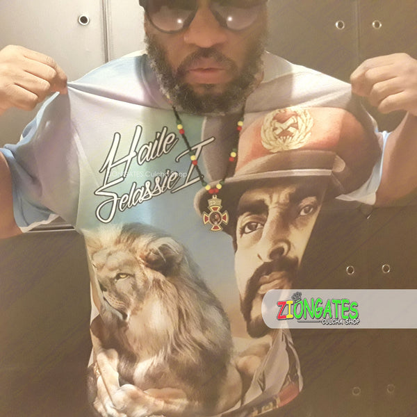 MENS Sublimation Shirt - Haile Selassie - Lion