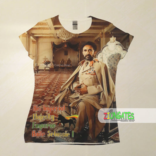 WOMENS Sublimation Shirt - Haile Selassie - Sitting in Palace