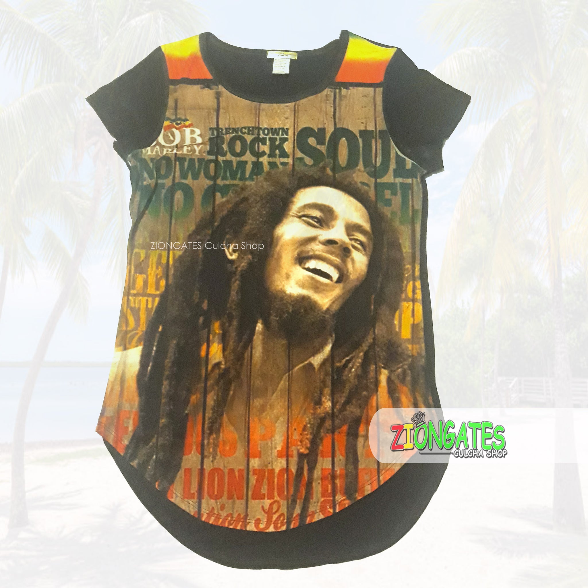 WOMENS Bob Marley Trench town Rock Spandex Shirt